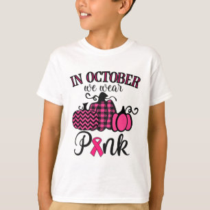 Camiseta Outubro Vestimos O Cancer De Ação De Graças Rosa