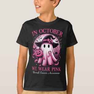 Camiseta Outubro Vestimos o Cancer de Mama das Bruxas Rosa