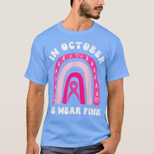 Camiseta Outubro Vestimos o Cancer rosa-arco-íris Awarene