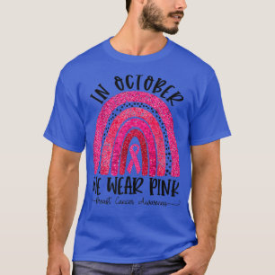 Camiseta Outubro Vestimos o Cancer rosa-arco-íris Awarene