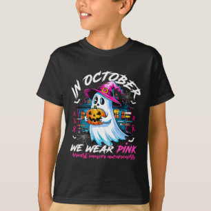 Camiseta Outubro Vestimos Rosa Com Cancer De Mama Fantasma