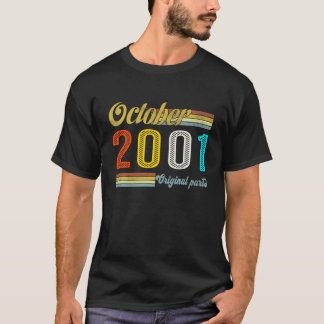 Camiseta Outubro Vintage 2001 Classic 20 Birthday Origina