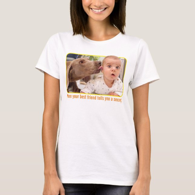 Camiseta Ouvido do bebê que bebe o cão (Frente)