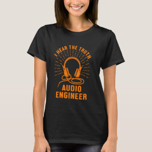 Camiseta Ouvir Fones de ouvido de voz de Engenheiro de áudi