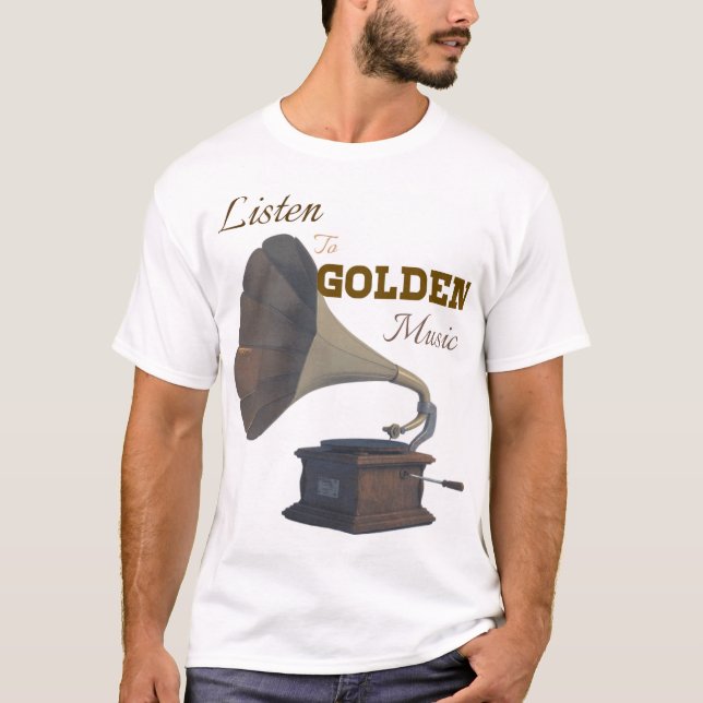 Camiseta Ouvir música de ouro (Frente)
