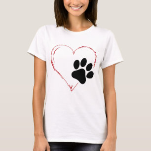 Camiseta Ouvir Pata de Cachorro. Eu amo cachorros
