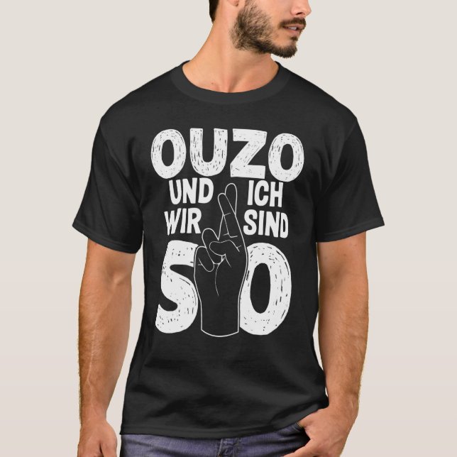 Camiseta Ouzo Und Ich dizendo grego (Frente)