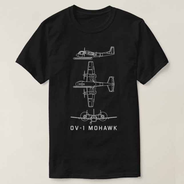 Camiseta OV1 Mohawk American Plane Blueprint Gift (Frente do Design)