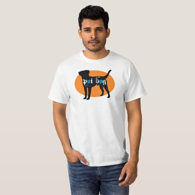 Camiseta Oval alaranjado do cão da probabilidade de (Frente Completa)