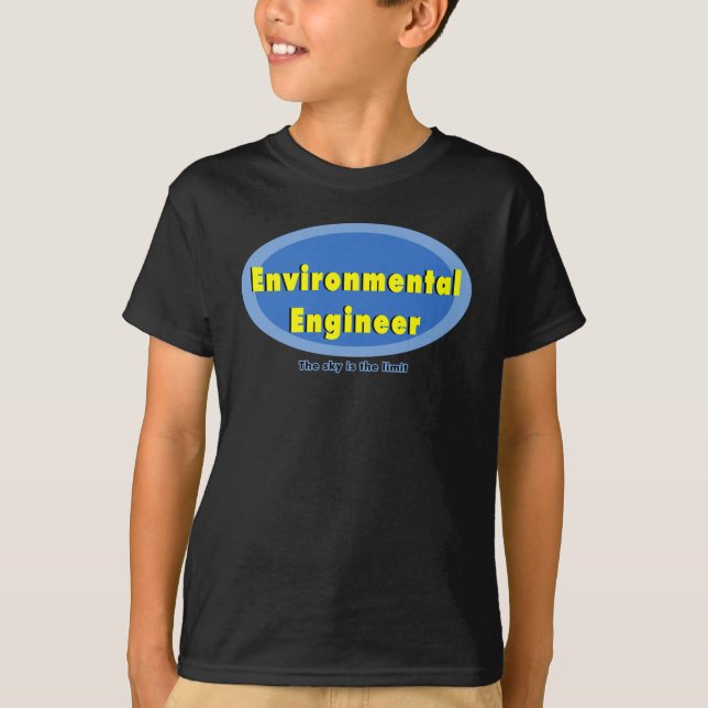 Camiseta Oval Azul do Engenheiro Ambiental (Frente)