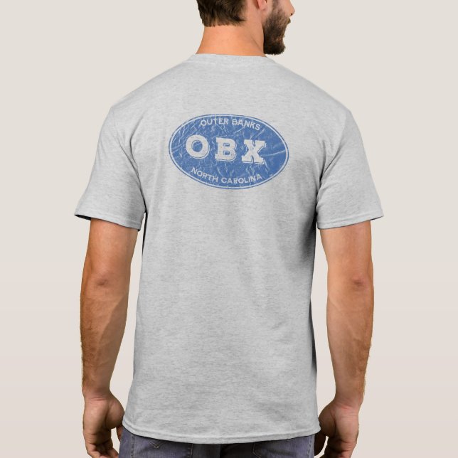 Camiseta Oval Azul OBX Distante para Trás (Verso)