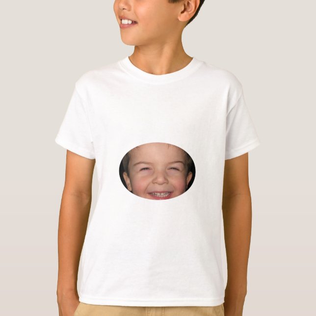 Camiseta Oval feliz do macaco (Frente)