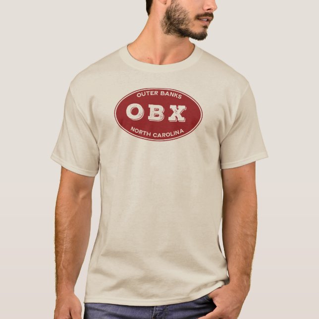 Camiseta Oval Sólido OBX em Vermelho (Frente)