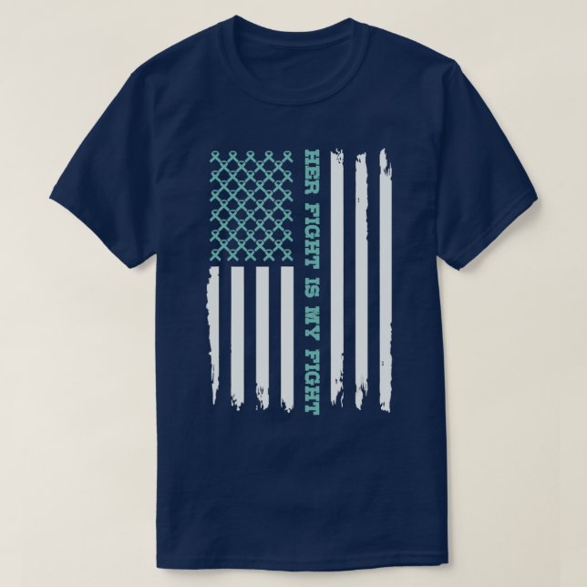 Camiseta OVARIAN AMERICAN FLAG A Luta dela é o meu Teto de  (Frente do Design)