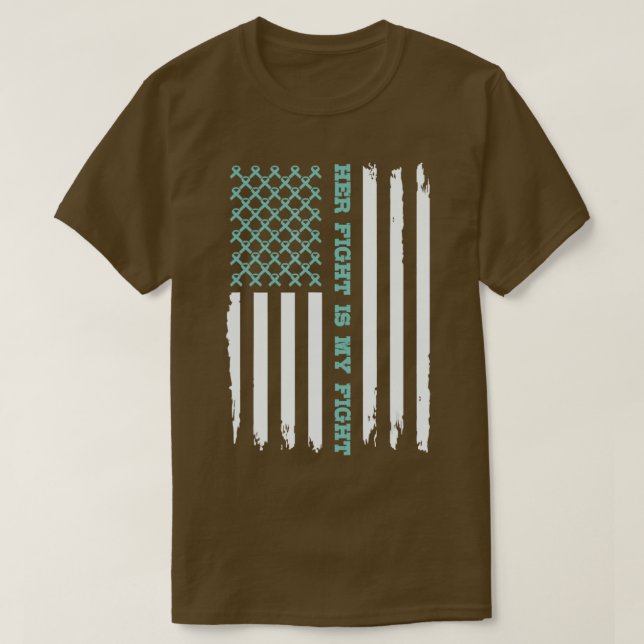 Camiseta OVARIAN AMERICAN FLAG A Luta dela é o meu Teto de  (Frente do Design)