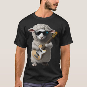 Camiseta Oveleira Jogando Violão Elétrico - Ovelha Guita