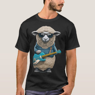 Camiseta Oveleira Jogando Violão Elétrico - Ovelha Guita