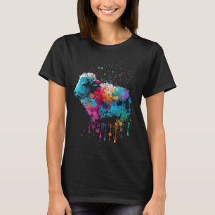 Camiseta Oveleira Splash Sheep Farmer Retro Shepherd Ovina