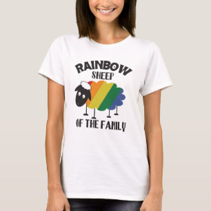 Camiseta Ovelha Arco-íris do Orgulho da Família