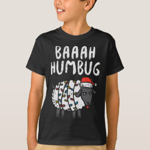 Camiseta Ovelha Baaah Humbug Luzes de Natal Diversão Anti N