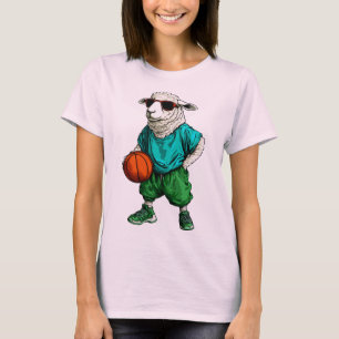 Camiseta Ovelha Basquete / Ovelha Jogadora de Basquete