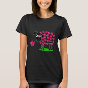 Camiseta Ovelha Bela com Lã Flor para Meninas Teto 0b