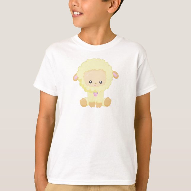Camiseta Ovelha Bela, Ovelha Pequena, Ovelha Bebê, Ovelha A (Frente)