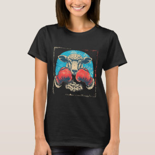 Camiseta Ovelha Boxeando Luvas de Boxe Kickboxing Engraçado