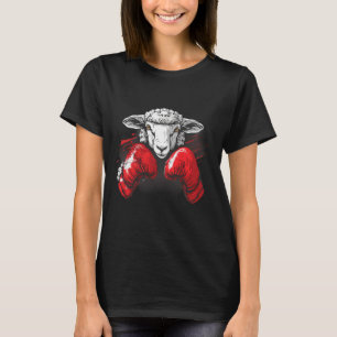 Camiseta Ovelha Boxer Com Luvas de Boxe Kickboxing Engraçad