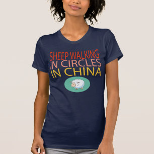 CAMISETA OVELHA CAMINHANDO EM CÍRCULOS NA CHINA
