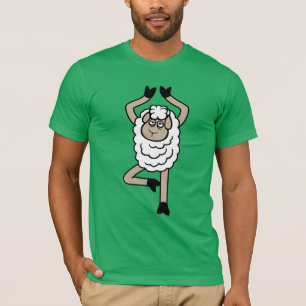 Camiseta Ovelha Cansada Exausta Triste Pose de Árvore Yoga
