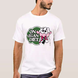 Camiseta Ovelha Comendo Flor Dizendo “Em Dieta Vegana”