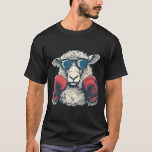 Camiseta Ovelha de Boxe Luvas de Boxe Lamb Kickboxing Engra