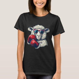 Camiseta Ovelha de Boxe Luvas de Boxe Luta Livre Engraçado