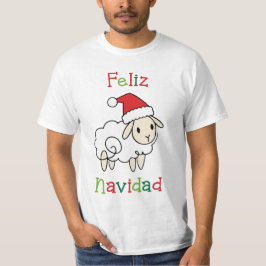 Camiseta Ovelha de Natal Fofa – Feliz Navidad