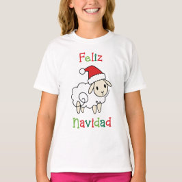 Camiseta Ovelha de Natal Fofa – Feliz Navidad