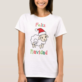 Camiseta Ovelha de Natal Fofa – Feliz Navidad