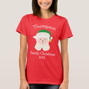 Camiseta Ovelha de Natal Personalizada para Bebê Vestindo C