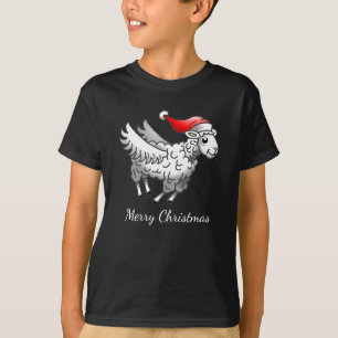 Camiseta Ovelha de Natal Voadora do Papai Noel