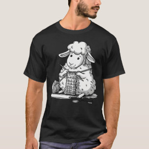 Camiseta Ovelha de Tricô Adorável Artesanato