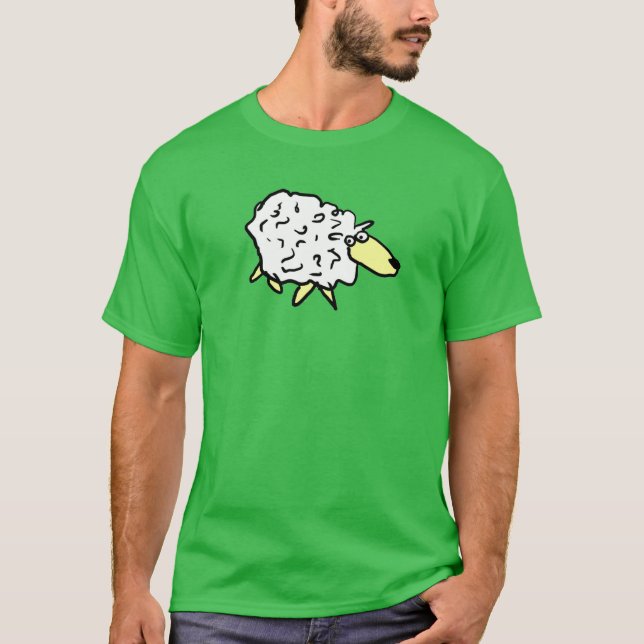 Camiseta Ovelha divertida em estilo de desenho animado (Frente)
