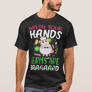 Camiseta Ovelha Enfermeira Lave as Mãos Germes São Ruins Me