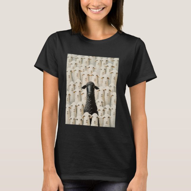 Camiseta Ovelha Preta Branca (Frente)