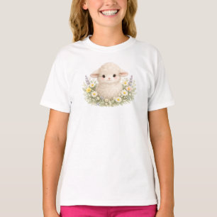 Camiseta Ovelhas Caprichosas e Flores Silvestres para um Ch