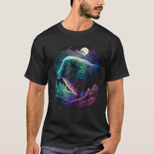 Camiseta Ovelhas Coloridas Realistas na Natureza Selvagem e