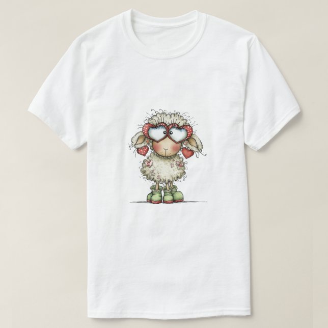 Camiseta Ovelhas com Design Artístico Conceitual (Frente do Design)