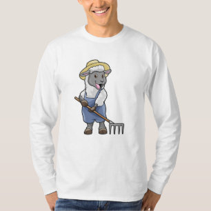 Camiseta Ovelhas como fazendeiros com Rake & Hat