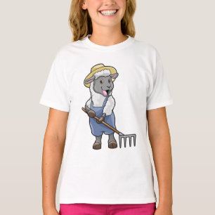 Camiseta Ovelhas como fazendeiros com Rake & Hat