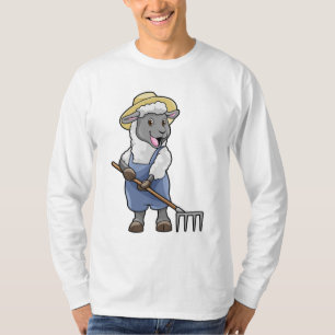Camiseta Ovelhas como fazendeiros com Rake & Hat