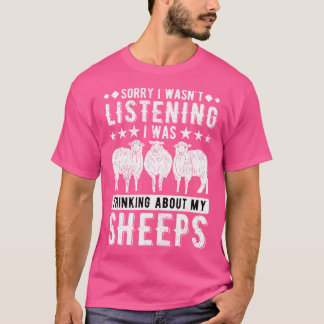 Camiseta Ovelhas Me Desculpe Por Estar Ouvindo Sobre O Que 
